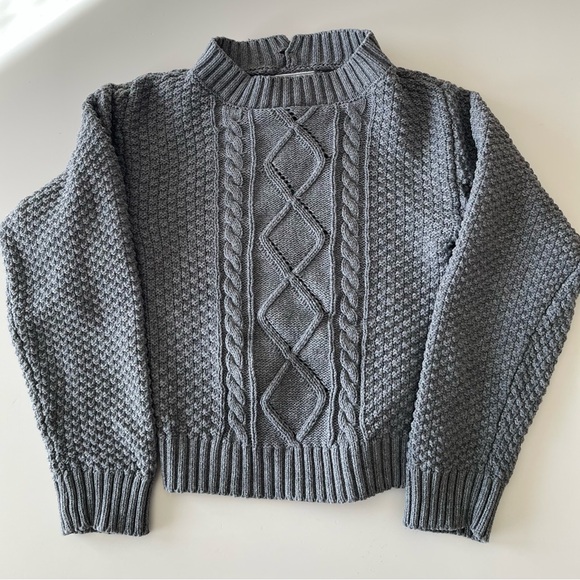 Other - Mebie Baby Fisherman Cable Knit Sweater in Gray Size 2T